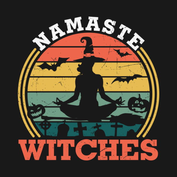 Namaste Witches Yoga vintage Halloween T-shirt