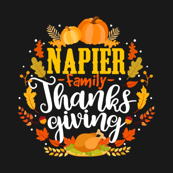 Napier Family Thanksgiving Turkey Pumpkin T-Shirt