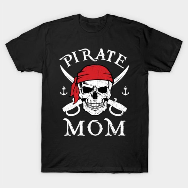 Pirate Mom Skull Halloween T-shirt