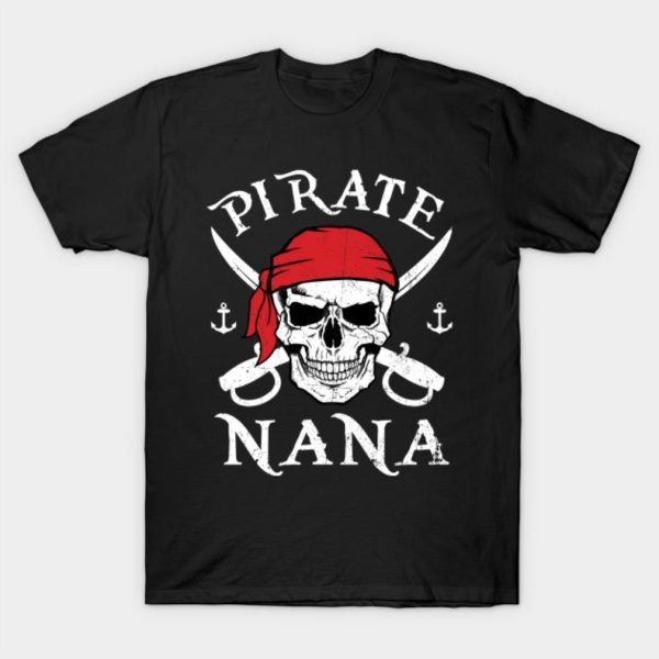 Pirate Nana Skull Halloween T-shirt