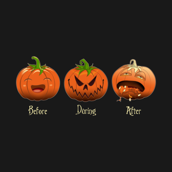 Pumpkins Halloween Time Before Daring After T-shirt