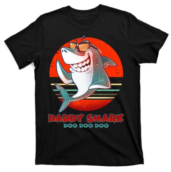 Retro Daddy Shark Humor T-Shirt – The Best Shirts For Dads In 2023 – Cool T-shirts