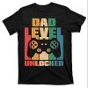 Retro Video Gamer New Dad Level Unlocked T-Shirt – The Best Shirts For Dads In 2023 – Cool T-shirts