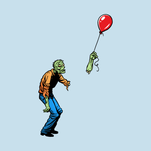 Sad Zombie And Balloon T-shirt