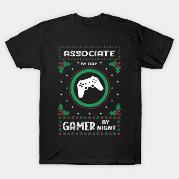 Ugly associate by day gamer by night Merry Christmas 2022 T-shirt