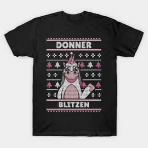 Ugly donner blitzen Unicorn funny Merry Christmas 2022 T-shirt