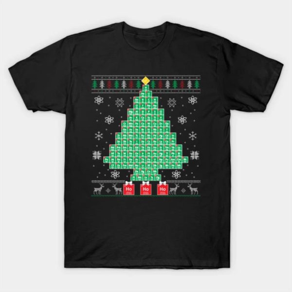 Ugly periodic table Christmas tree Merry Christmas 2022 T-shirt