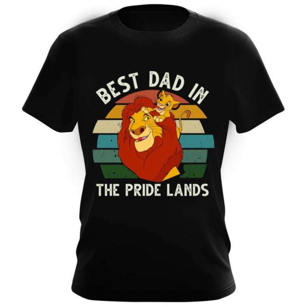 Vintage Lion King Mufasa Best Dad Portrait – Disney Dad Shirt – The Best Shirts For Dads In 2023 – Cool T-shirts