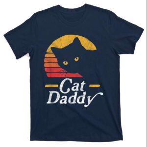 Vintage Sunset Cat Daddy Mommy Funny T-Shirt – The Best Shirts For Dads In 2023 – Cool T-shirts