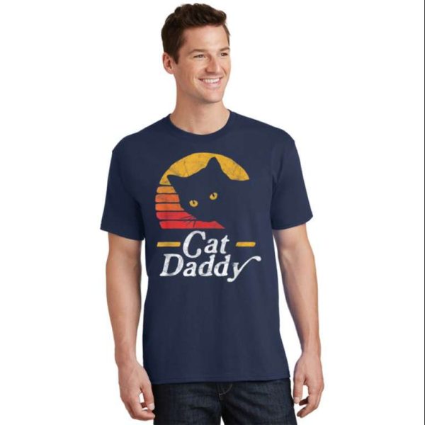 Vintage Sunset Cat Daddy Mommy Funny T-Shirt – The Best Shirts For Dads In 2023 – Cool T-shirts