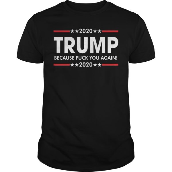 2020 Trump because fuck you again shirt, hoodie, long sleeve