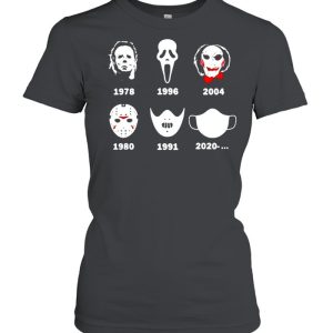 A History Of Horror Masks Halloween Horror Characters T-shirt