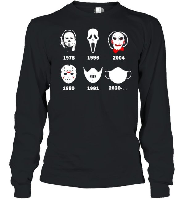 A History Of Horror Masks Halloween Horror Characters T-shirt