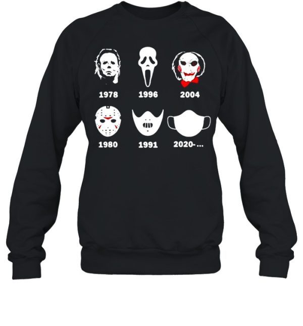 A History Of Horror Masks Halloween Horror Characters T-shirt