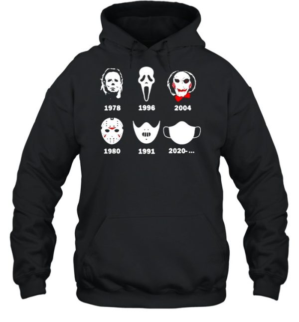 A History Of Horror Masks Halloween Horror Characters T-shirt