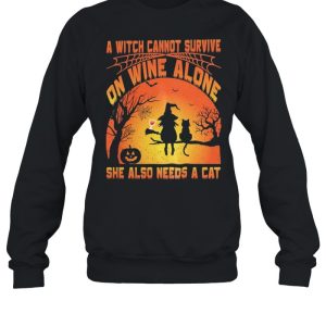 A Witch Cannot Survive On Wine Alone She Also Needs A Cat Halloween shirt 3 A Witch Cannot Survive On Wine Alone She Also Needs A Cat Halloween shirt 4
