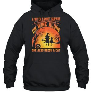 A Witch Cannot Survive On Wine Alone She Also Needs A Cat Halloween shirt 4 A Witch Cannot Survive On Wine Alone She Also Needs A Cat Halloween shirt 5