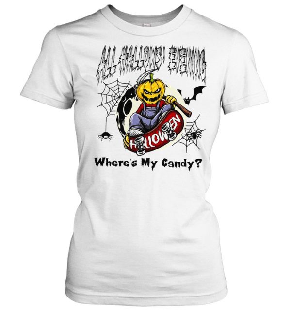 All Hallows Evening Halloween Where’s My Candy T-shirt