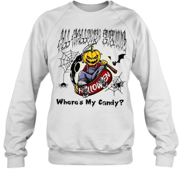 All Hallows Evening Halloween Where’s My Candy T-shirt