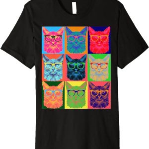 Andy Warhol T-Shirt Funny Cat Modern Painting T-Shirt Movie