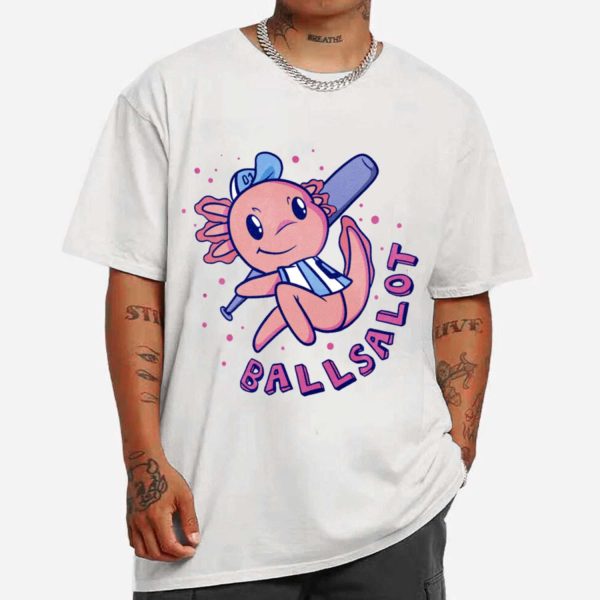 Axolotl Playing Baseball T-shirt