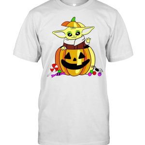 Baby Yoda in pumpkin happy Halloween shirt Baby Yoda in pumpkin happy Halloween shirt