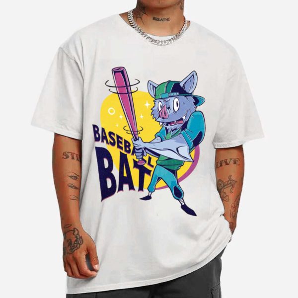 Bat Animal Playing Baseball T-shirt