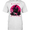 Black Cat In October We Wear Pink Halloween Breast Cancer Awareness shirt