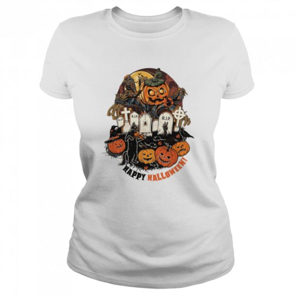 Black Cat Is Waiting For You Halloween Pumpkin shirt