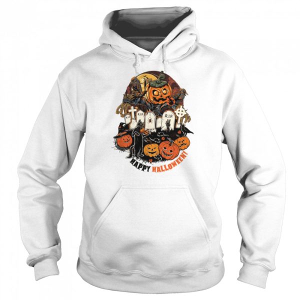 Black Cat Is Waiting For You Halloween Pumpkin shirt