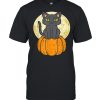 Black Cat On Pumpkin Full Moon Halloween Pet  Shirt