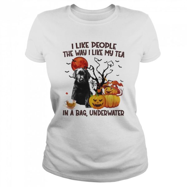 Black Labrador Pup I like people the way I like my Tea in a bag underwater Halloween shirt