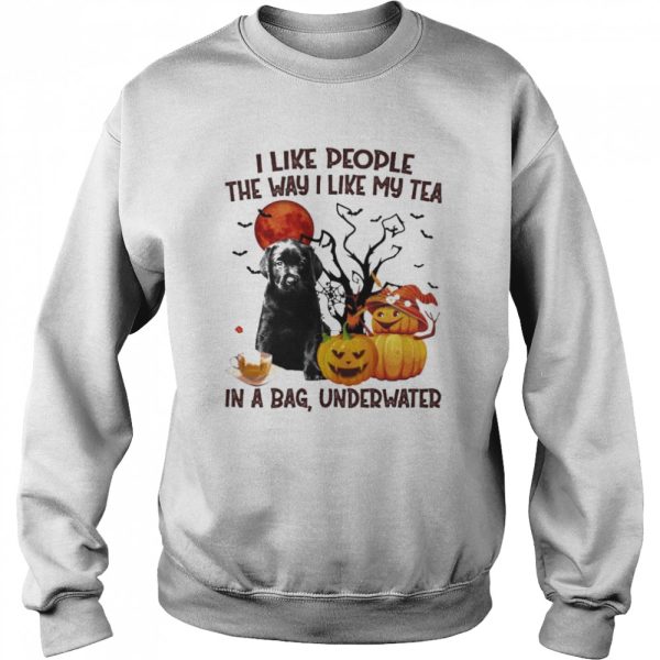 Black Labrador Pup I like people the way I like my Tea in a bag underwater Halloween shirt