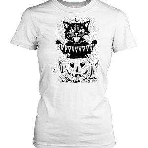 Cat Trick Or Treat Pumpkin Halloween T-shirt