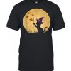 Cat with witch hat Pumpkin bat Moon Halloween Costume Kitty shirt