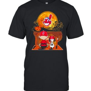 Charlie Brown and Snoopy Cleveland Indians Halloween Moon shirt Charlie Brown and Snoopy Cleveland Indians Halloween Moon shirt