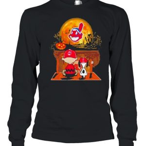 Charlie Brown and Snoopy Cleveland Indians Halloween Moon shirt 3