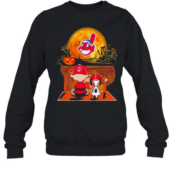 Charlie Brown and Snoopy Cleveland Indians Halloween Moon shirt