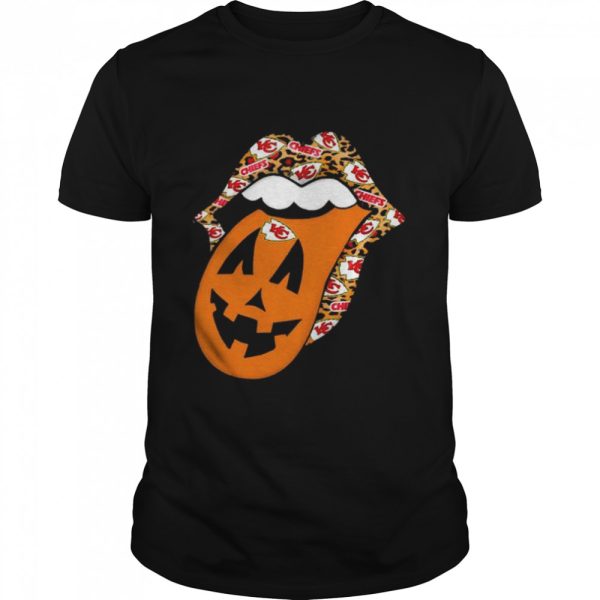 Chiefs Tongue Rolling Stones Pumpkin Halloween Shirt