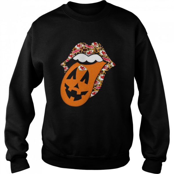 Chiefs Tongue Rolling Stones Pumpkin Halloween Shirt