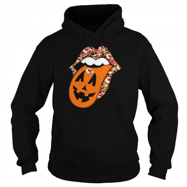 Chiefs Tongue Rolling Stones Pumpkin Halloween Shirt