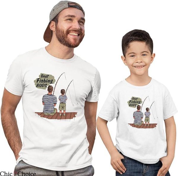 Dad Son Matching T-Shirt Fishing Outfits Gift For Dad