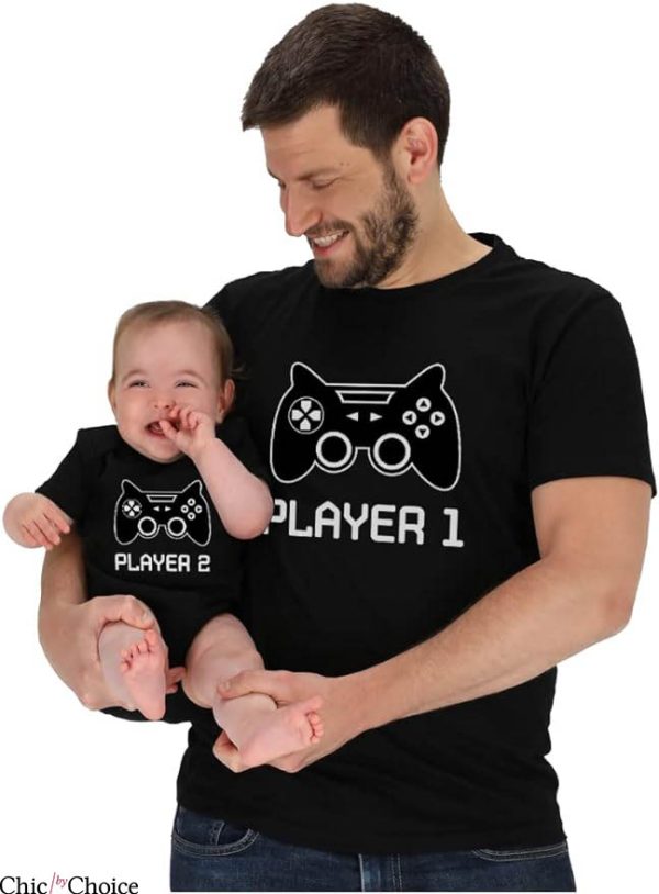 Dad Son Matching T-Shirt Gamer Dad N Son Tee Gift For Dad