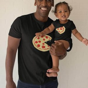 Dad Son Matching T-Shirt Pizza Pie And Slice Gift For Dad