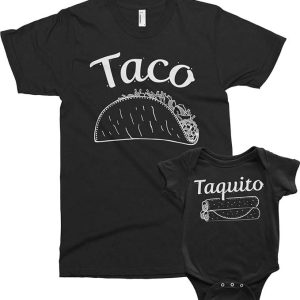 Dad Son Matching T-Shirt Threadrock Taco And Taquito Tee