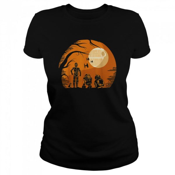 Droids Halloween Orange Hue Death Star Portrait shirt