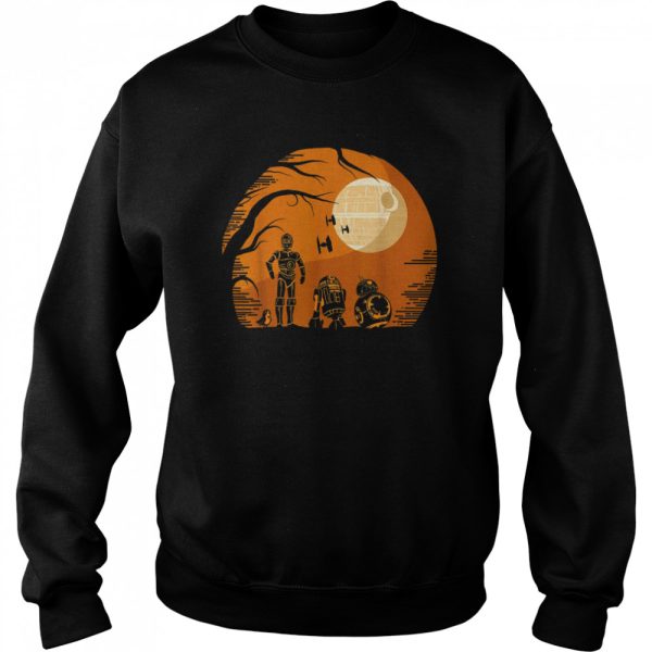 Droids Halloween Orange Hue Death Star Portrait shirt