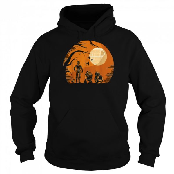 Droids Halloween Orange Hue Death Star Portrait shirt