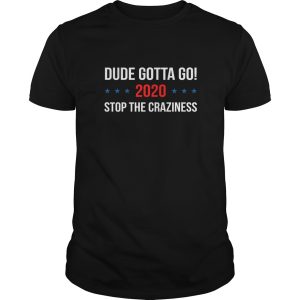 Dude Gotta Go 2020 Stop The Craziness shirt, hoodie