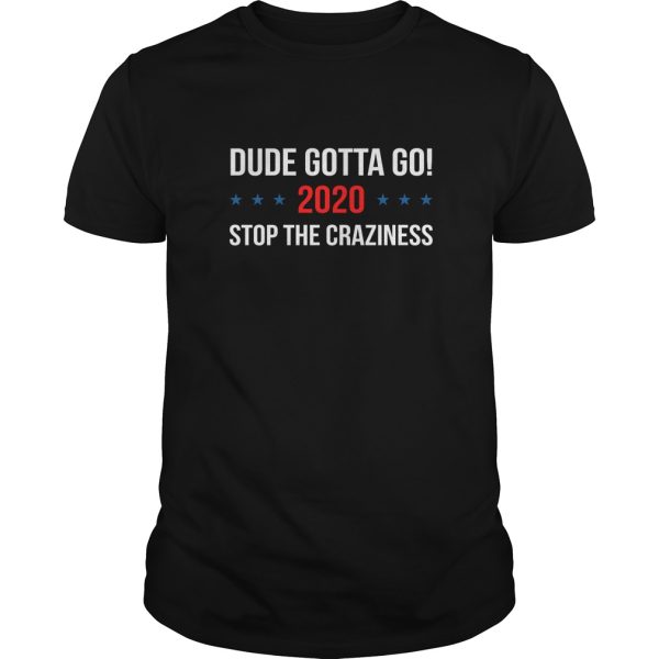 Dude Gotta Go 2020 Stop The Craziness shirt, hoodie